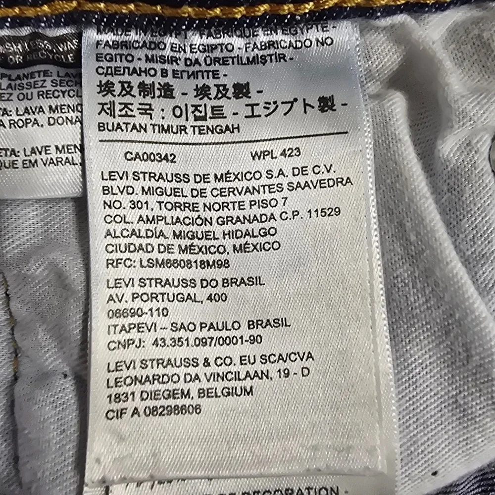 Levis 511 Slim‎ Fit Distressed Ripped Blue Denim Jeans Mens 38x32